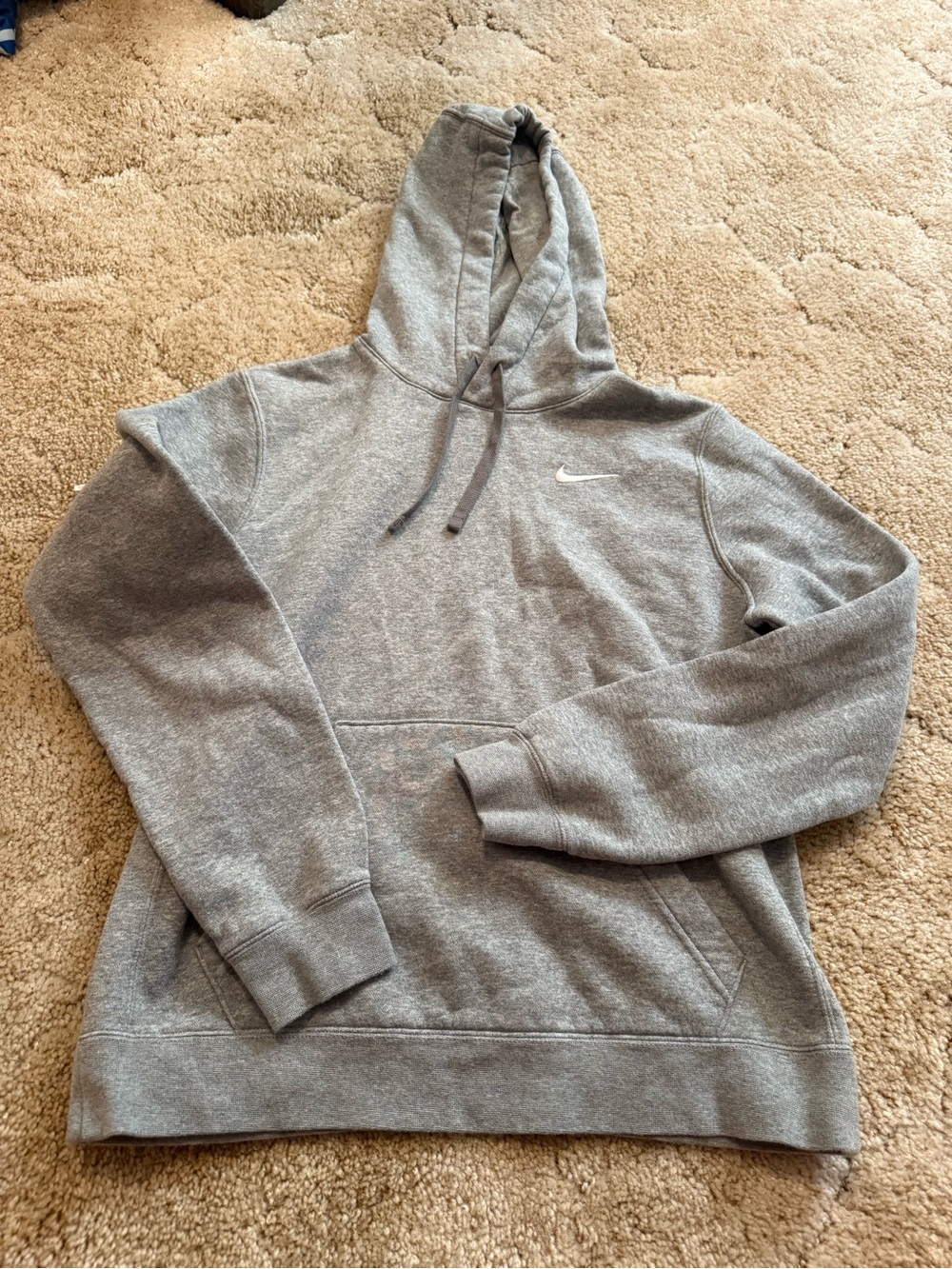 Nike Gray Hooded Sweatshirt with White Swoosh